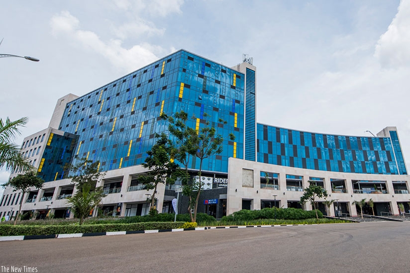 The Kigali Heights complex as seen from the former Kigali Business Centre side. The commercial complex hosts banks and malls, among others. (Photos by Timothy Kisambira)
