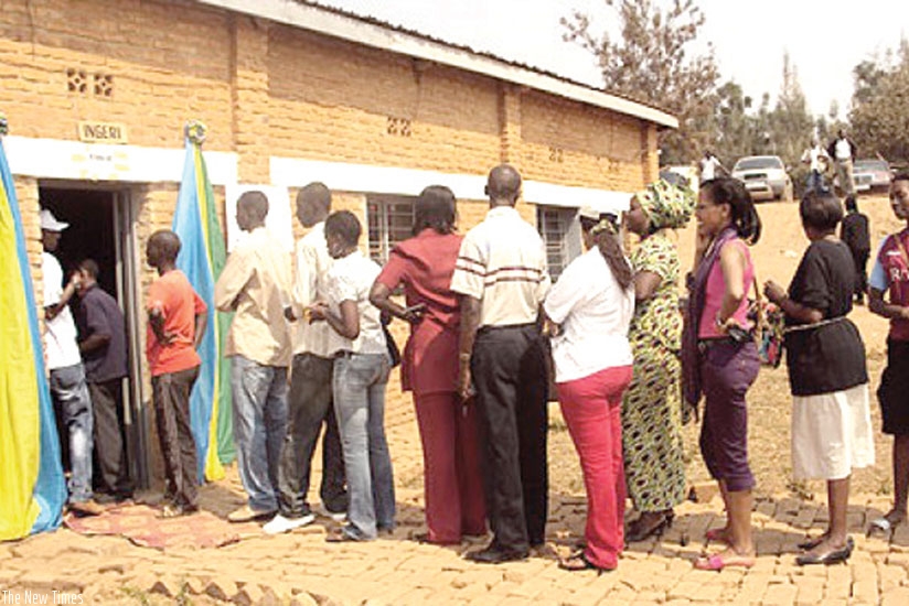 Rwandans exercise their right to vote during parliamentary elections early this year. (File)