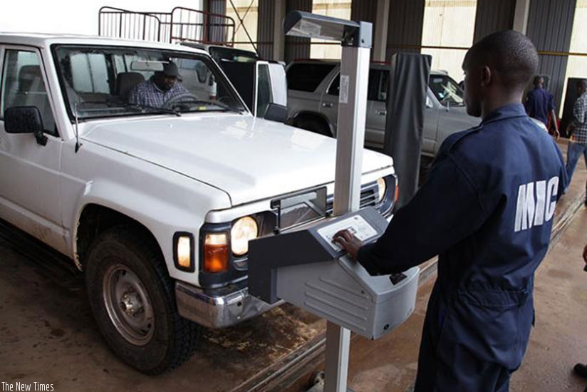 A vehicle is inspected for road worthiness at Controle Technique in Remera in Kigali. (File)