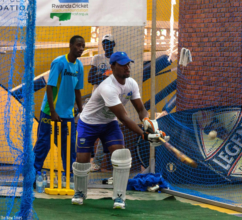 Eric Dusingizimana bats his way to breaking the Guinness World longest batting record earlier this year. / File