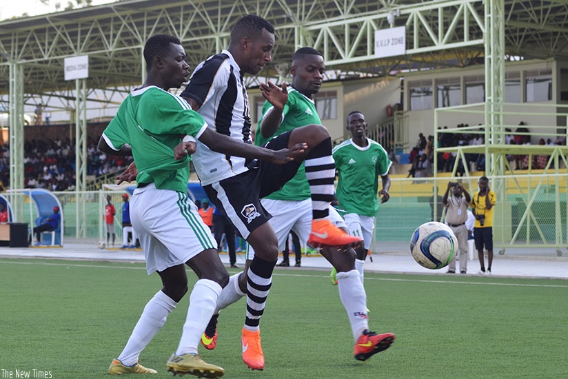 Midfielder Patrick Sibomana scored the lone goal as APR beat SC Kiyovu on Sunday at Kigali Regional Stadium. rn(Sam Ngendahimana.)