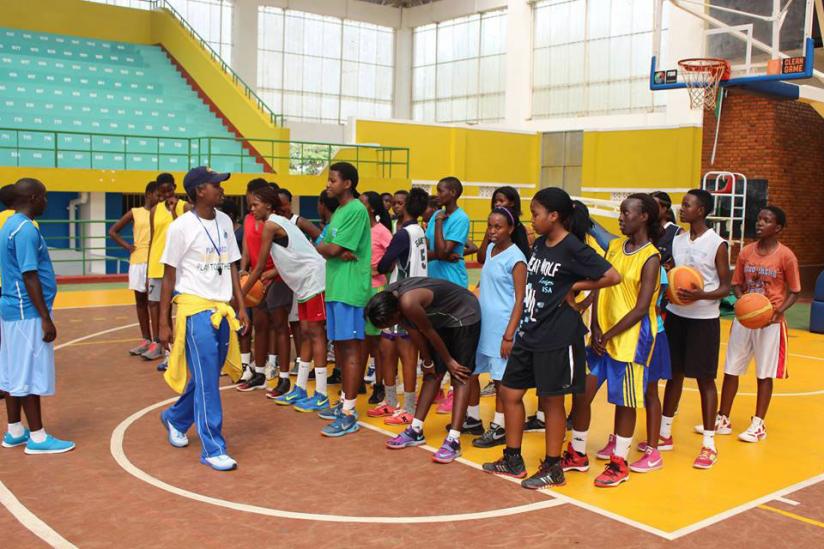 Children aged 16 and under attending a training camp at Amahoro indoor stadium. / Geoffrey Asiimwe