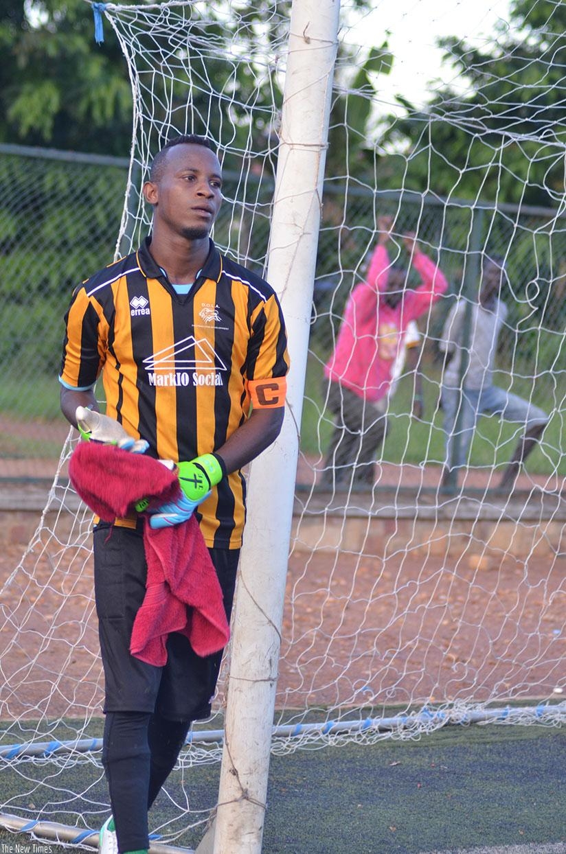 Mukura goalie Andre Mpazimpaka was at the centre of witchcraft controversy that marred his team's game against Rayon Sports last week. (S. Ngendahimana)