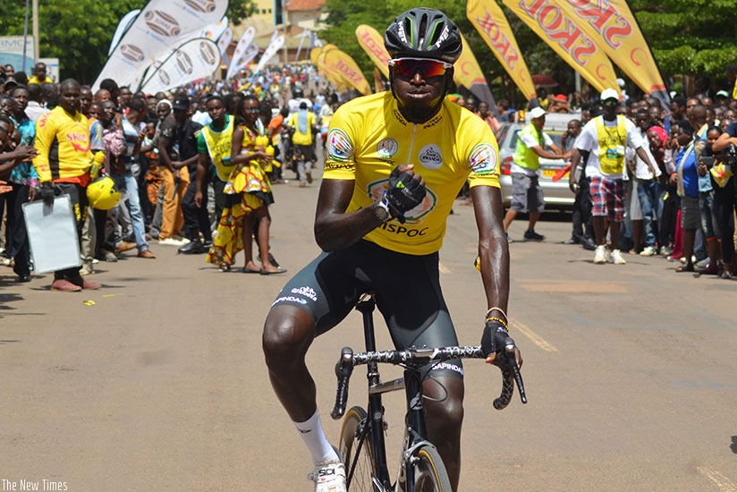 Valens Ndayisenga celebrating after winning Tour du Rwanda for the second time. (File photo)