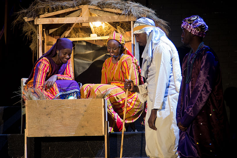 Christmas Cantanta: 'Joseph' and 'Mary' are filled with joy at the birth of Jesus in a manger as people keep coming to worship him. / Faustin Niyigena