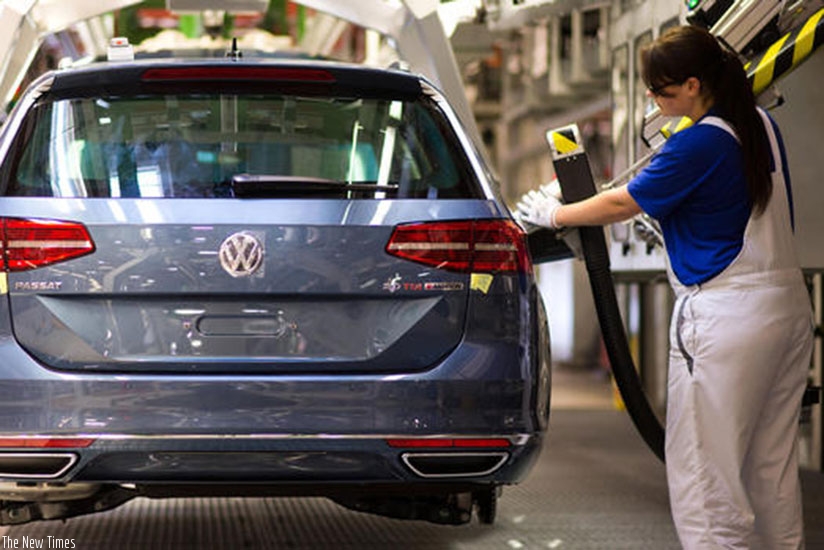 A Volkswagen Passat, one of the VW series in a manufacturing plant. The German carmaker will soon set up an assembly plant in Rwanda. (Net photo)