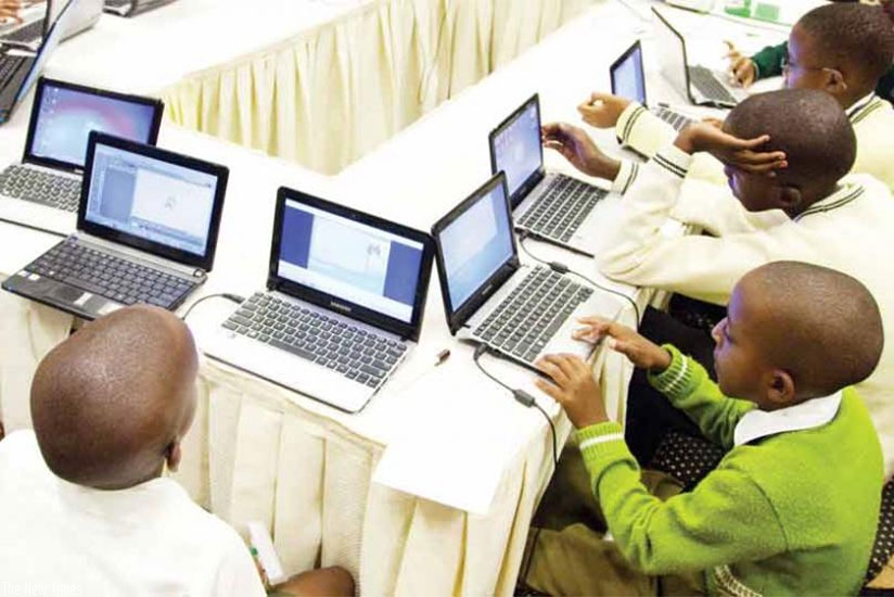 Rwandan young school children are very familiar with computers. (File)