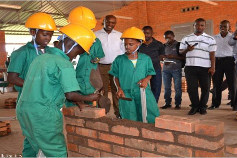 Children are introduced to the concept of masonry during the IPRC-East's holiday camp, Space for Children, a programme designed to introduce the basics of TVET to children every ye....