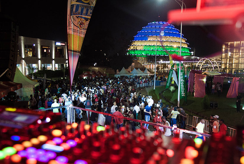 Hundreds of revelers converged at the Kigali Convention Centre to usher in the New Year on Saturday. / Nadege Imbabazi