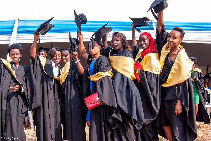Graduands at a recent graduation ceremony. Rwanda has potential to grow education tourism. File.