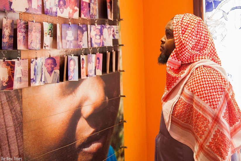 A visitor at kids section inside Kigali Genocide Memorial Centre. / Nadege Imbabazi