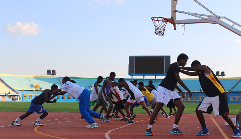 Rwanda U16 Women's team during a physical training session at Amahoro National Stadium on Friday. / Jejje Muhinde