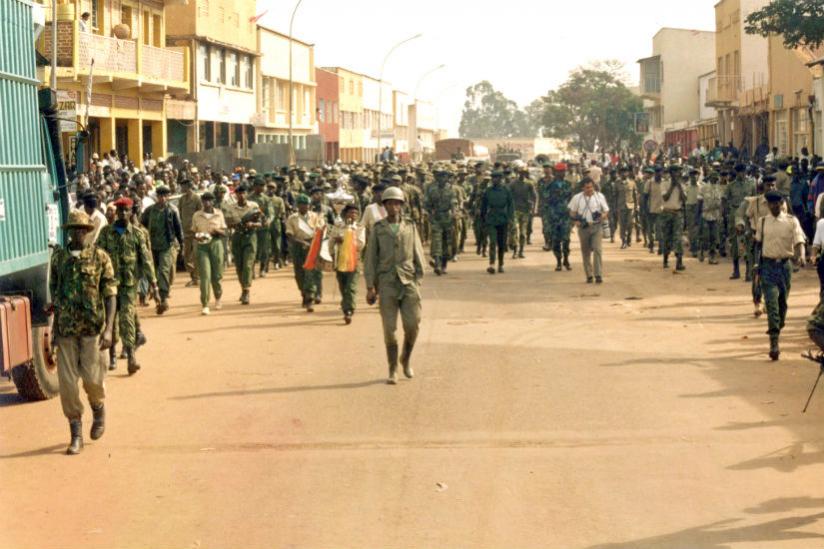 RPA troops on Kigali street after the fall of the capital. / Internet photo