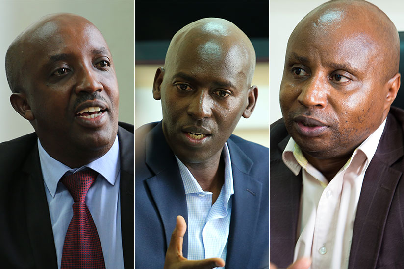 FROM LEFT: Wilson Karegeya, Director for Commercial Services at EUCL; Eng. Jean-Claude Kalisa, EUCL Managing Director; Jean-Bosco Mugiraneza, Chief Executive Officer of the Rwanda ....