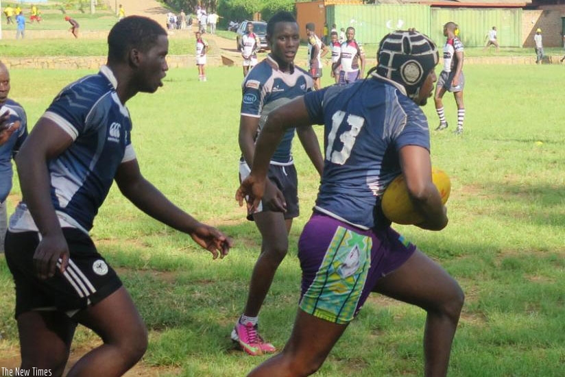 Thousand Hills veteran prop Didier Kamanzi in action against Kigali Sharks last season. The 2017 season is expected to start at the end of January. (File photo)