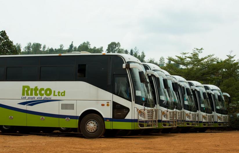  The new buses at the Magerwa bonded warehouse in Gikondo. (Timothy Kisambira)