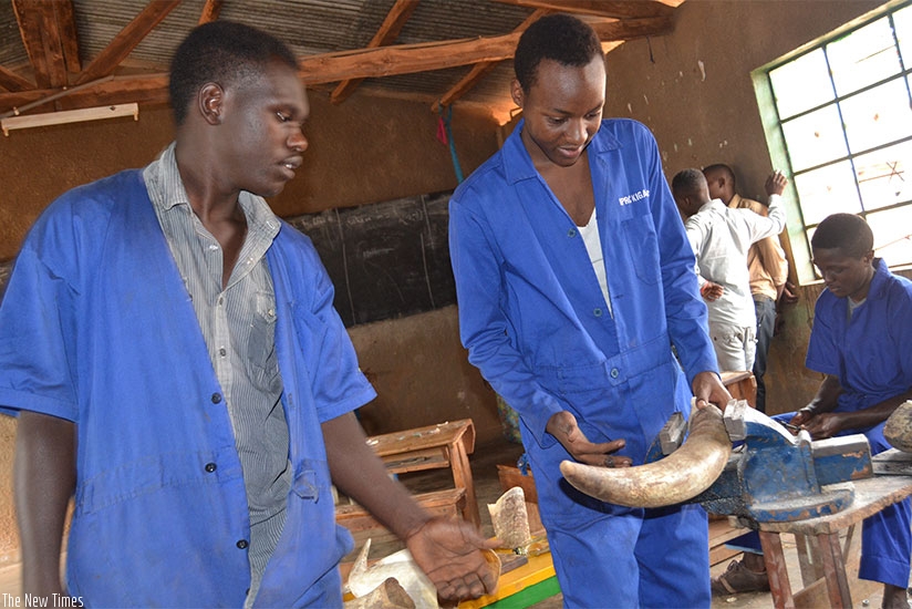 Some of the formers boys working with Habiyaremye.  /John Mbaraga.  