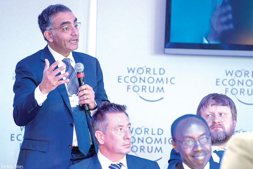 A participant asks a question WEF this week. Courtesy.