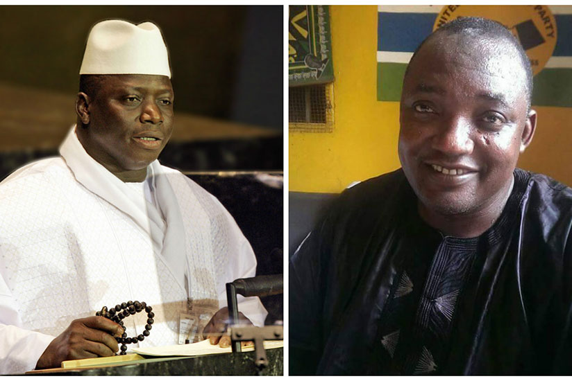 After 22 years in office, President Jammeh (L) loses election to Adama Barrow. / Internet photo