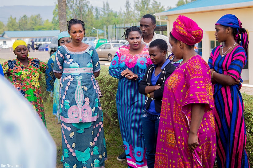 The victims are paraded before the media yesterday after they were rescued by Rwanda National Police. Faustin Niyigena.