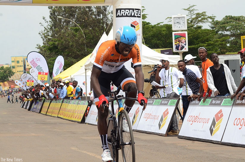 Joseph Areruya during the prologue of the 2016 Tour du Rwanda at Amahoro stadium. Sam Ngendahimana.