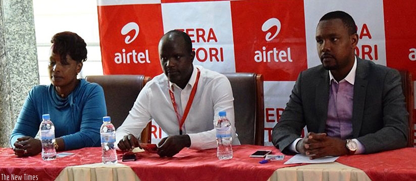 John Magara (C) briefs the media at Grand Legacy yesterday (All photos by Appolonia Uwanziga)