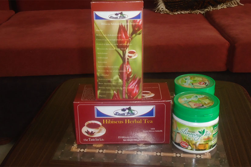 Hibiscus powder and slimming tea made naturally help in reducing fat metabolism. / Lydia Atieno