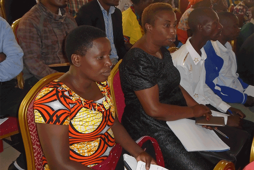 Some of the farmers during the meeting. (Steven Muvunyi)