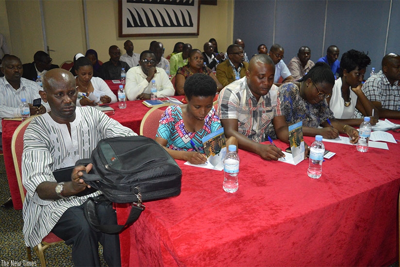  Participants at the launch of the online portal for people with disabilities in Kigali on Tuesday. (Donata Kiiza)