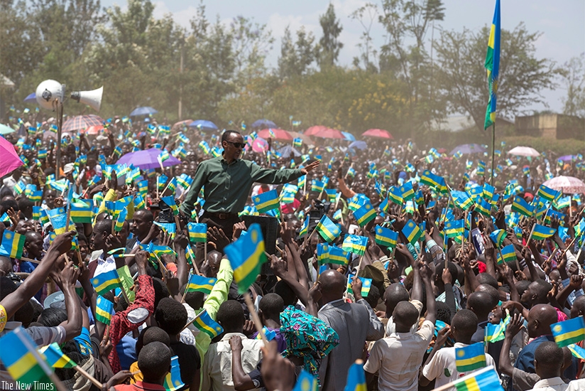 President Kagame is welcomed by residents of Nyagatare in Eastern Province during his tour of the district yesterday. Kagame congratulated the residents on their recent achievement....