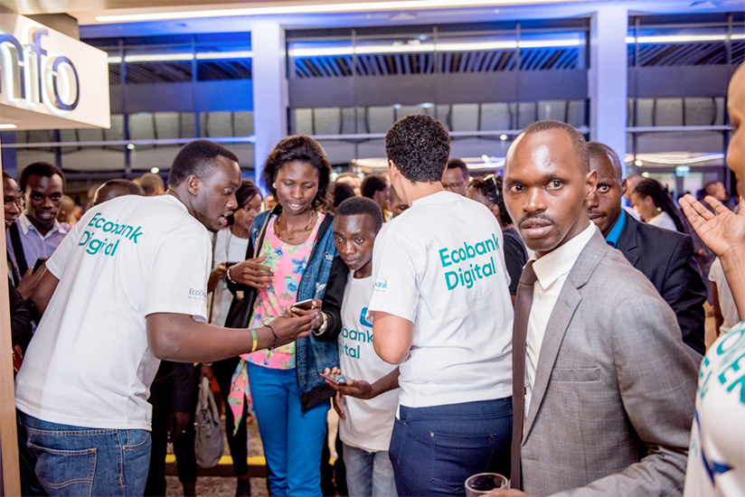 Guests use the new app during the launch.