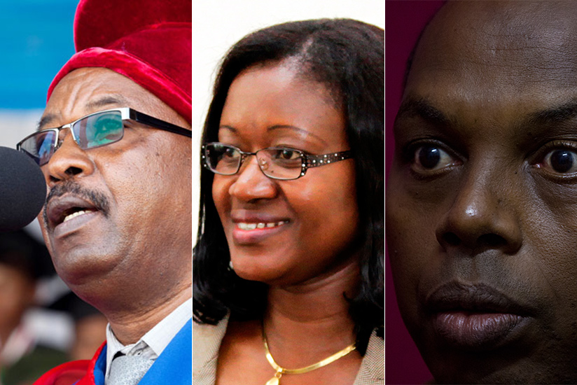 L-R: Prof. Manasseh Mbonye, Monique Mukaruliza, and Francis Gatare.