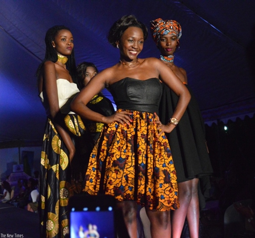 Models pose in different Kitenge designs. (All photos by Eddie Nsabimana)