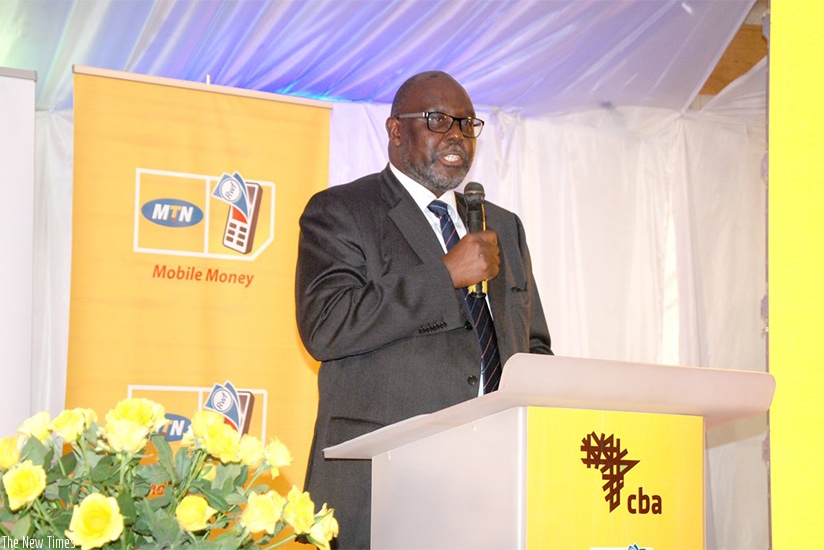 CBA Group MD, Isaac Awoundo speaking to the press on Wednesday last week. Timothy Kisambira