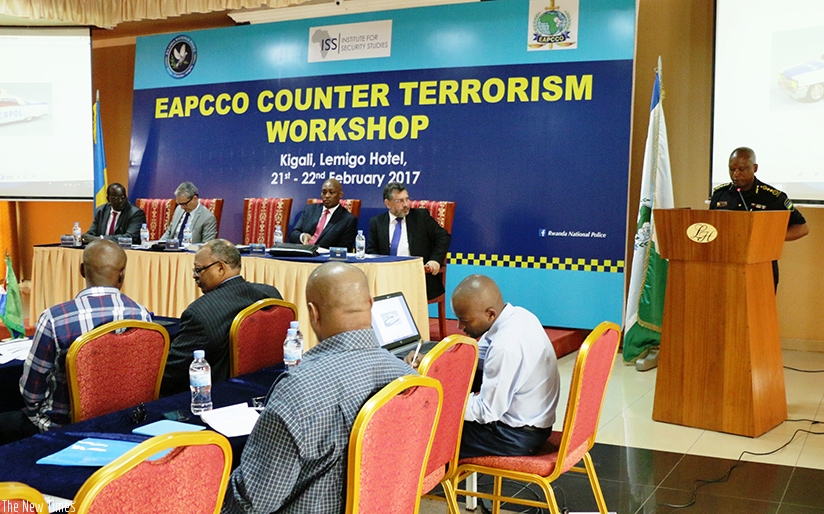 Marizamunda speaks at the opening of the counter-terrorism workshop. Courtesy.