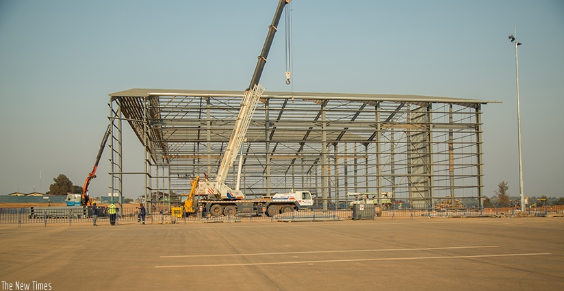 Expansion works at Kigali International Airport last year. File.