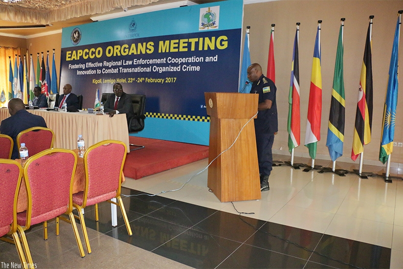 IGP Gasana addresses the meeting yesterday. Courtesy.