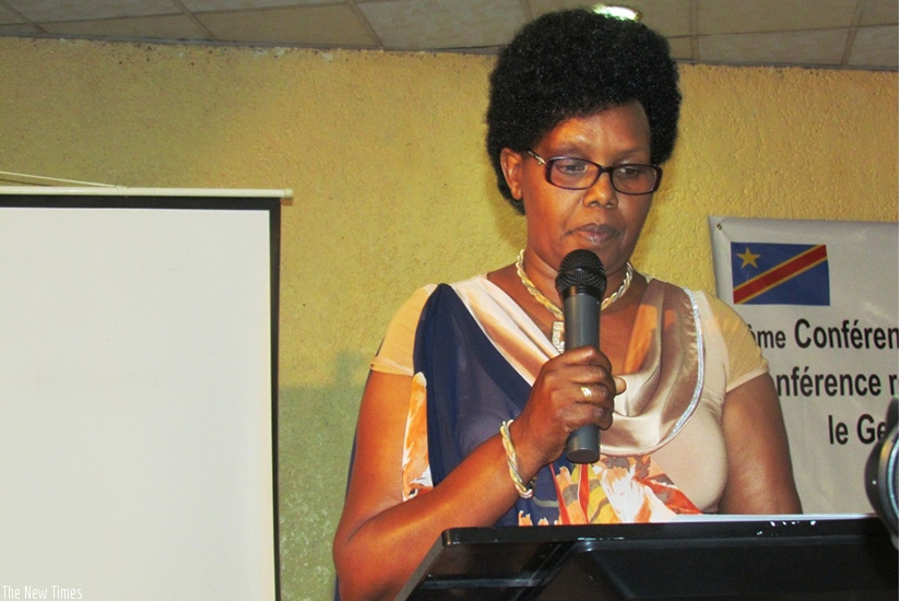 Ngijinama addresses the conference in Goma last week. (Courtesy)