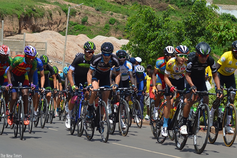 Cyclists ride during the last stage of Tour du Rwanda last year. Sam Ngendahimana.