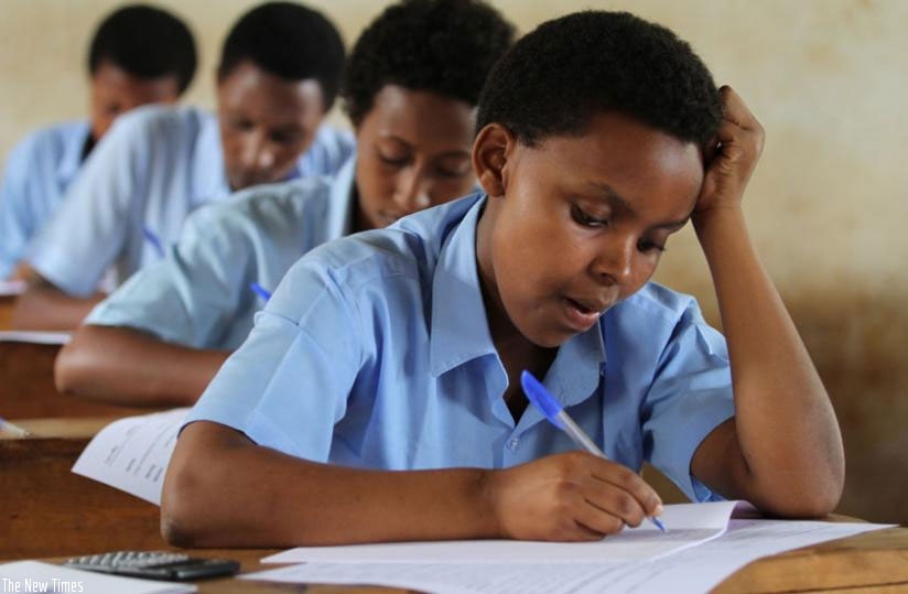 Students sit for TVET exams in Rwamagana last year. File.