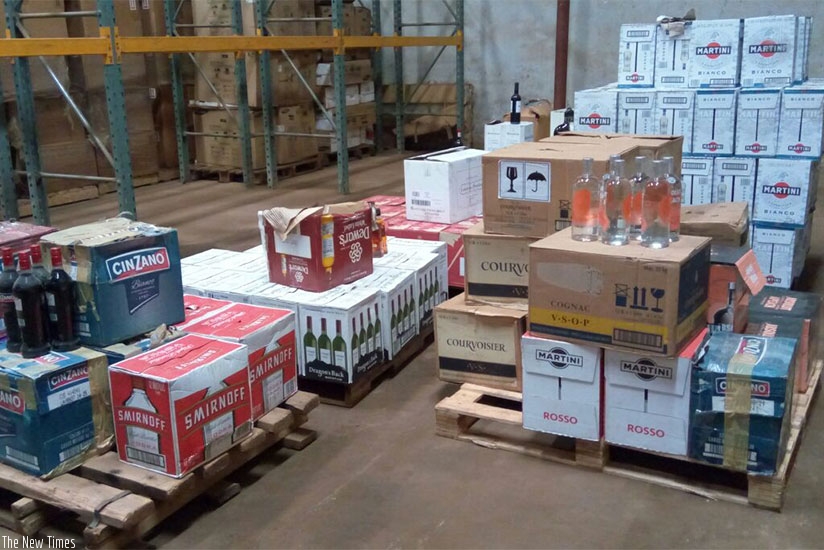 Boxes of the seized liquor. (Courtesy)