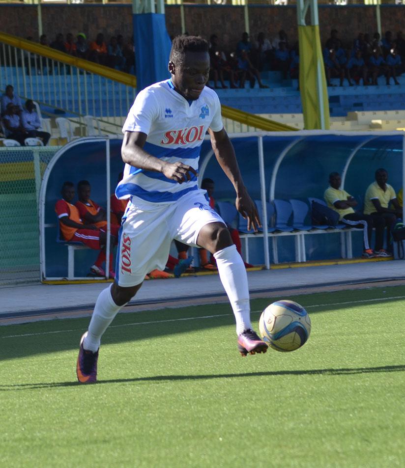 Burundian midfielder Pierrot Kwizera scored the opening goal for Rayon Sports in the 2-1 win against Marines on Sunday. (S. Ngendahimana)