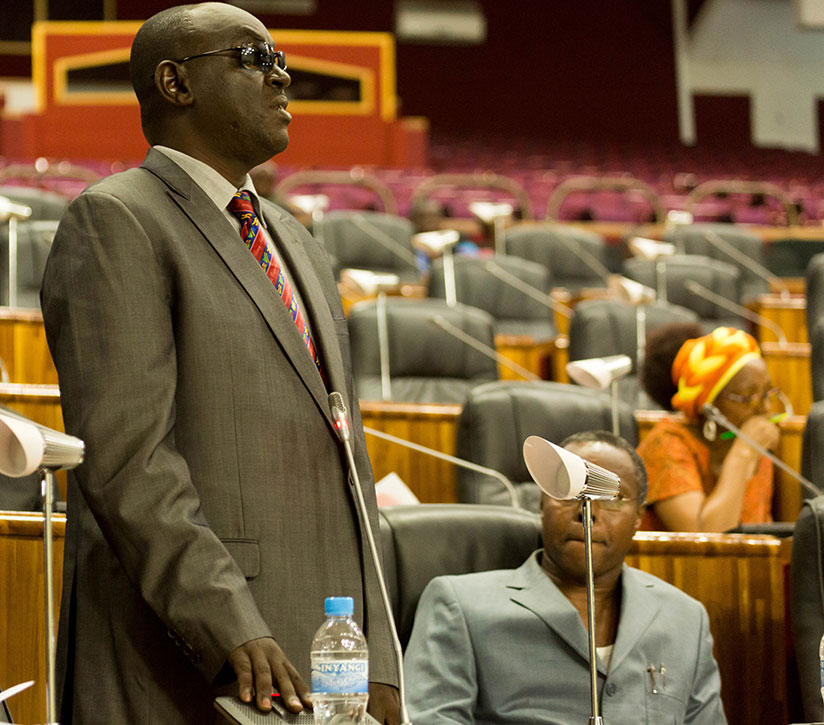 MP Ndahiro speaks during the session in Kigali yesterday. / Timothy Kisambira