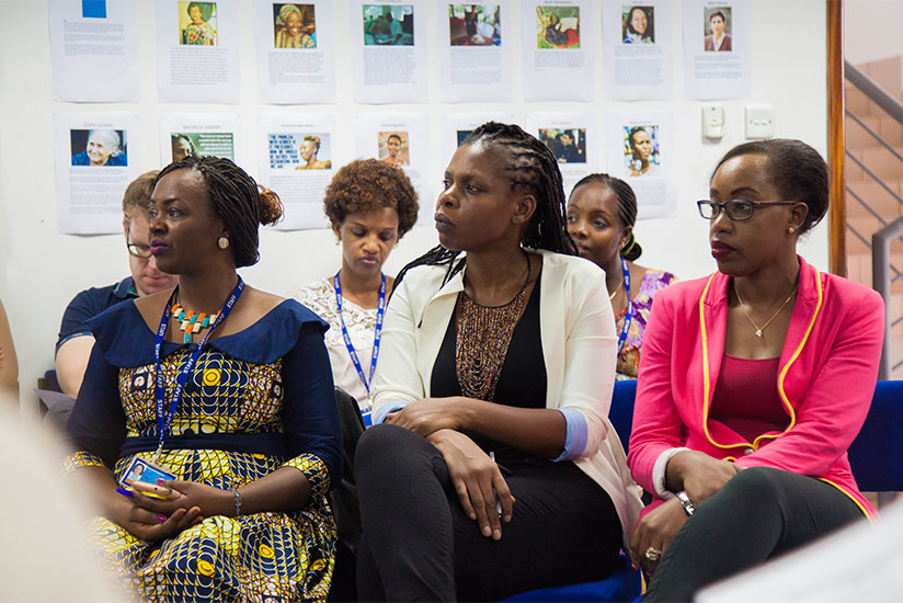 Women listen to one of the guest speakers. / Nadege K. Imbabazi