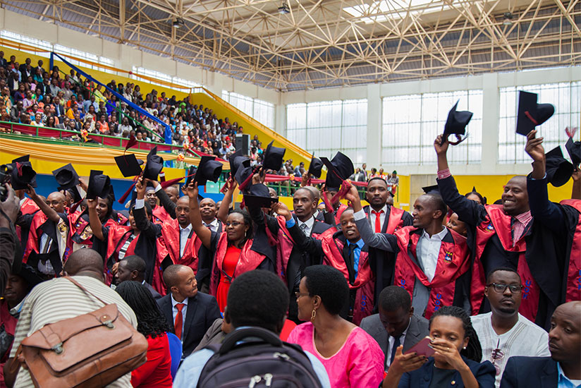The University of Kigali's fresh graduates during the ceremony, yesterday, in Kigali. / Nadege Imbabazi
