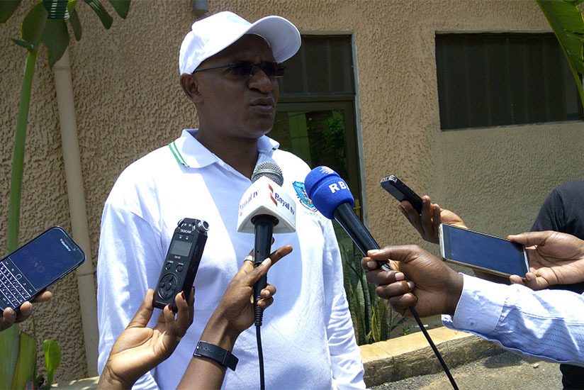 The Chairperson of Rwanda Council of Veterinary Doctors (RCVD), Dr. Francois Xavier Rusanganwa, speaking to the media at the sideline of the Council's general assembly in Kigali ye....