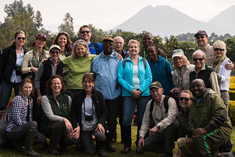 Board, guides and staff of the Fossey Fund in a group photo.