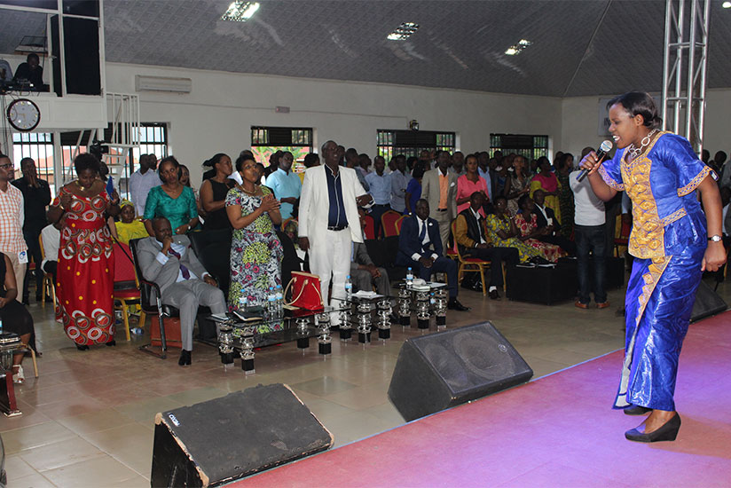 Denise Ndutira during the u2018Ibihimbano byu2019umwukau2019 concert. Photos by Donata Kiiza.