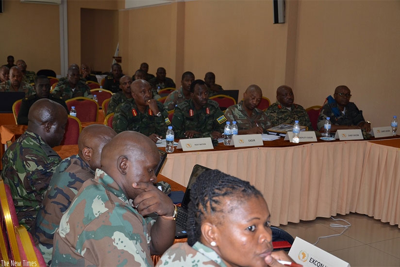 Armed forces from different African countries at the preparatory meeting of the exercise. Courtesy photo