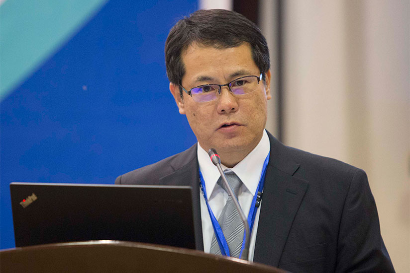 JICA's Takada speaks at the opening of the workshop yesterday. / Peterson Tumwebaze